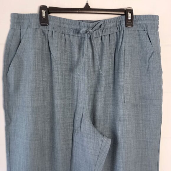 Indigo Thread High Rise Wide Leg Drawstring Pants Blue 1X Casual NEW - Picture 3 of 5